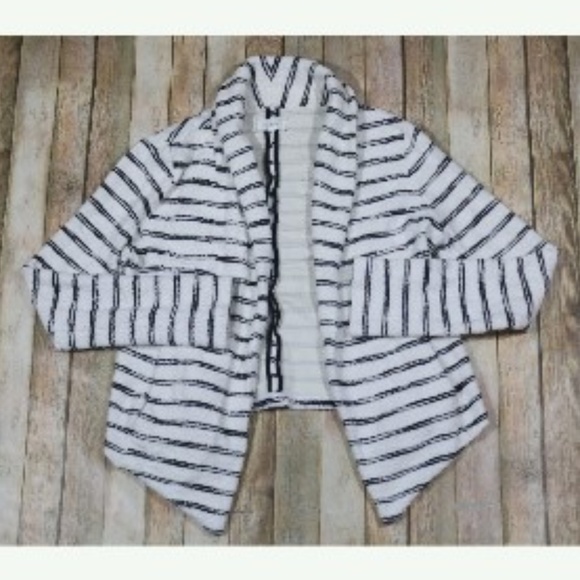 Lou & Grey Sweaters - Lou & Grey Loft Open Front Cardigan Jacket Stripes